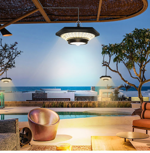 Title 4, 228LED Motion Sensor Solar Chandelier with Remo...
