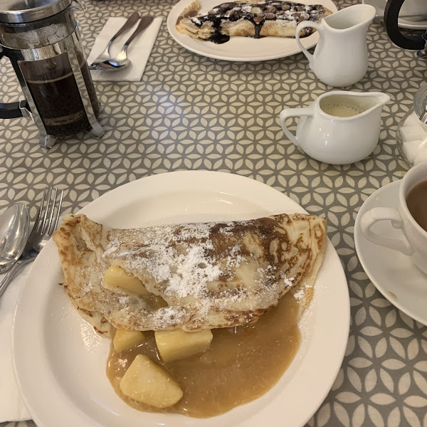 Gluten free toffee apple pancakes and chocolate pancakes