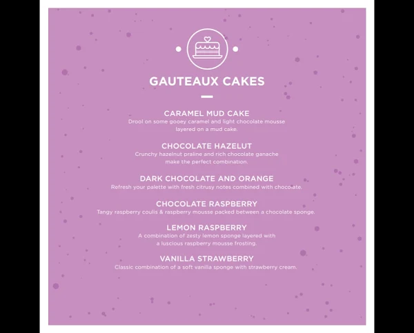 Indulge - The Dessert Co menu 