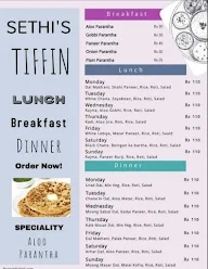 Sethi Tiffin Services menu 1