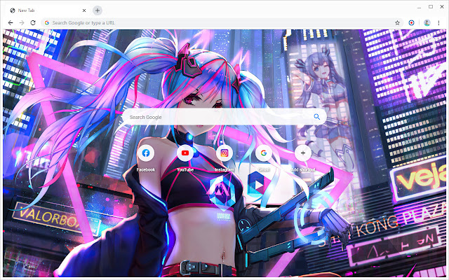 Neon Anime Girls Wallpapers New Tab