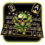 Cover Image of Herunterladen Golden Skull Weed Keyboard Theme 1.0 APK
