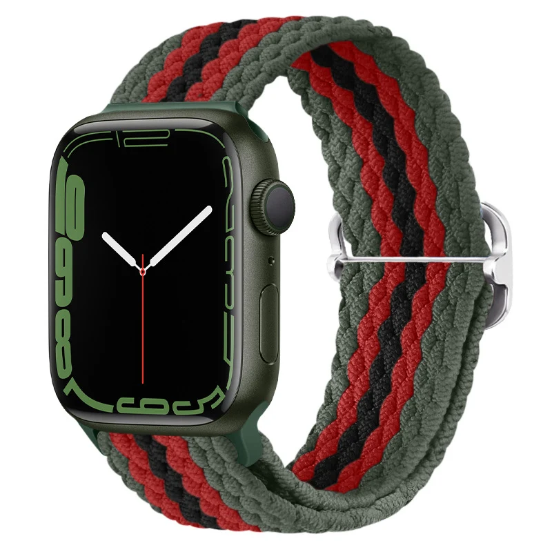 Correa Trenzada de Nailon Ajustable para Apple Watch 7 - Comodidad y Estilo para tu Muñeca. Experimenta la perfección.