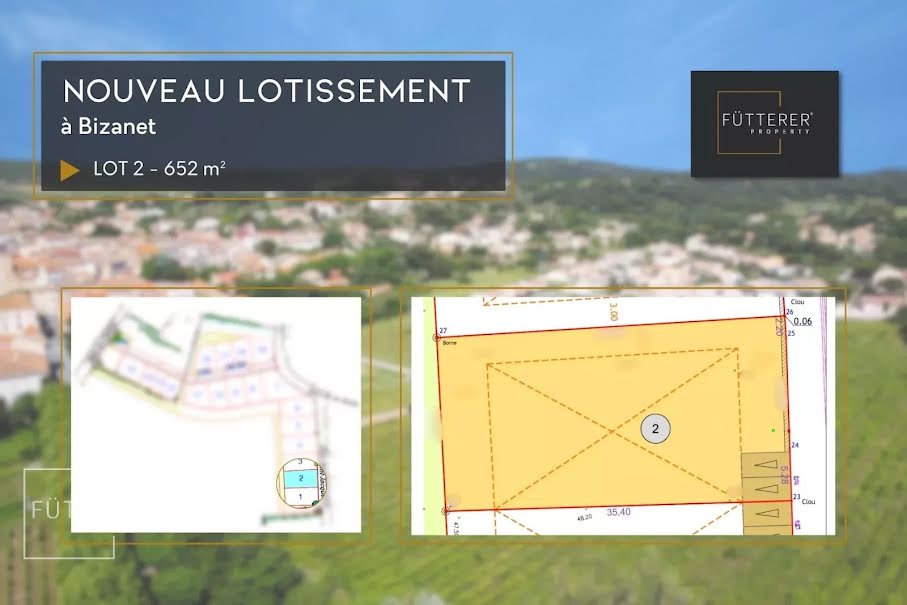 Vente terrain  652 m² à Bizanet (11200), 117 900 €