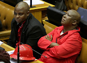 EFF leader Julius Malema in the National Assembly during a debate on President Jacob Zuma's state of the nation address in Parliament