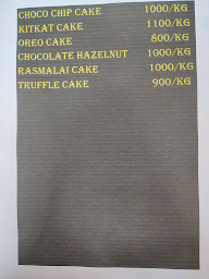 Radhey Bakers menu 1