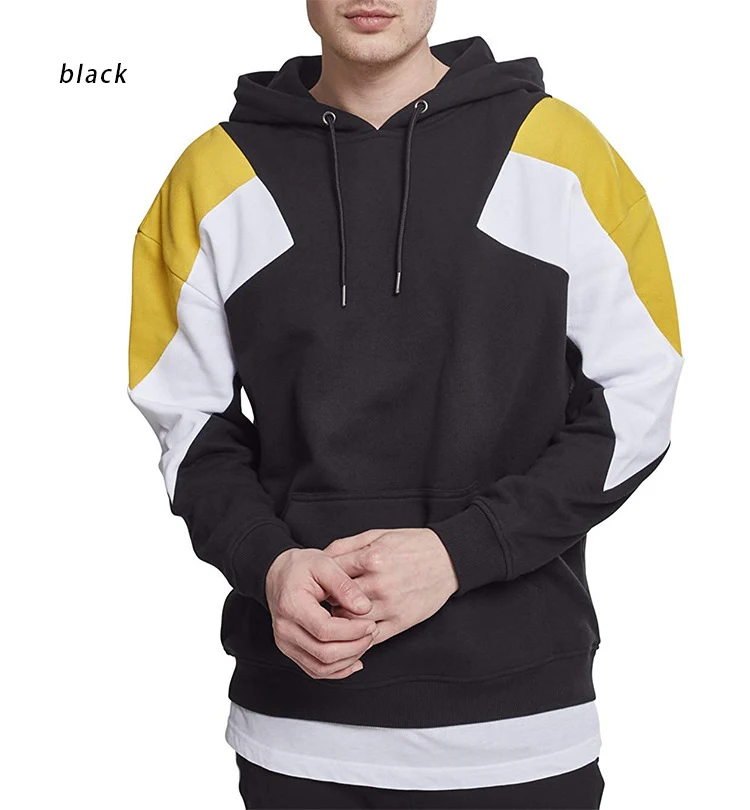 Men's color block round neck hoodie