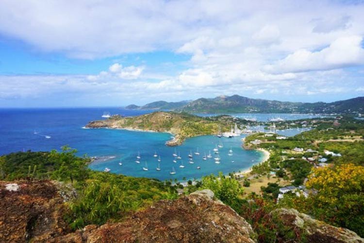 The view of the harbor from Shirley Heights.