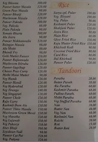 Hotel Surya menu 2