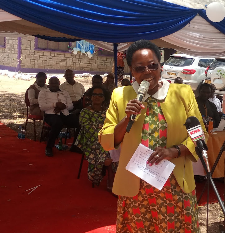 National Gender Equality Commission chairperson Joyce Mutinda speaking during the opening of the Ombudsman regional office in Garissa.