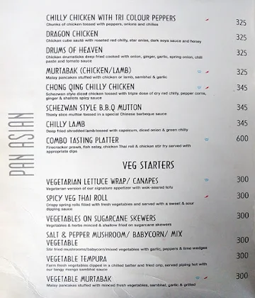 Azzuri Bay menu 