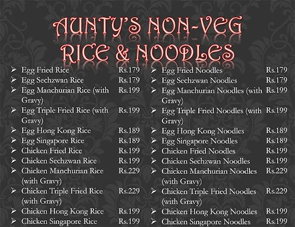 Aunty Kitchen menu 