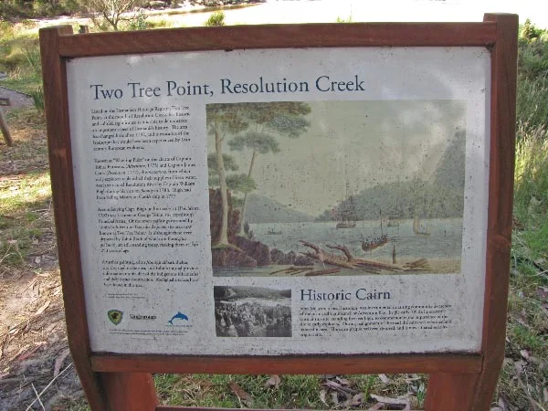 Photo: Two Tree Point Historical marker