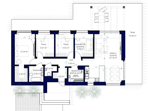 Domidea 12 w2 - Rzut parteru