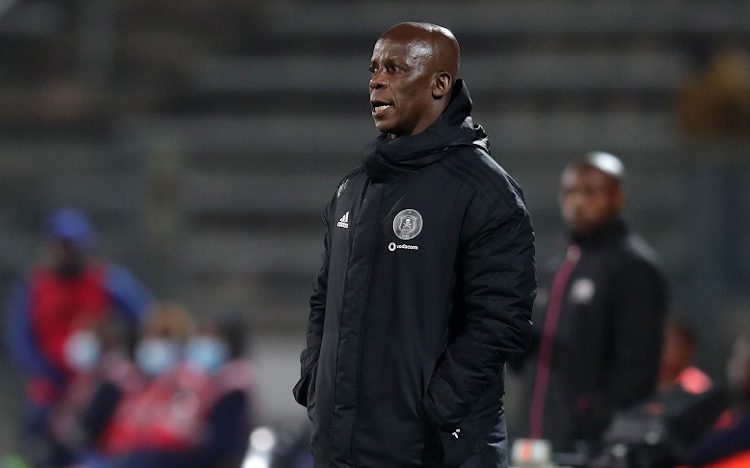 Orlando Pirates co-coach Mandla Ncikazi during their DStv Premiership against Supersport United at Lucas Moripe Stadium in Pretoria on May 30 2022.