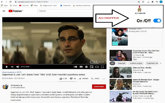 YouTube Ad Skipper chrome extension