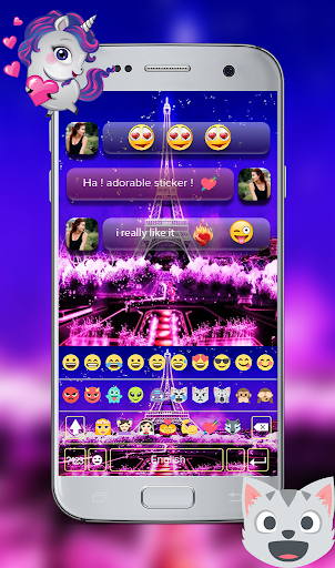 Eiffel Tower keyboard theme - Paris Night Keyboard