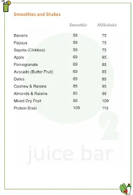 O2 Juice Bar menu 1