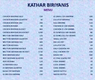 Kathar Biriyanis menu 1