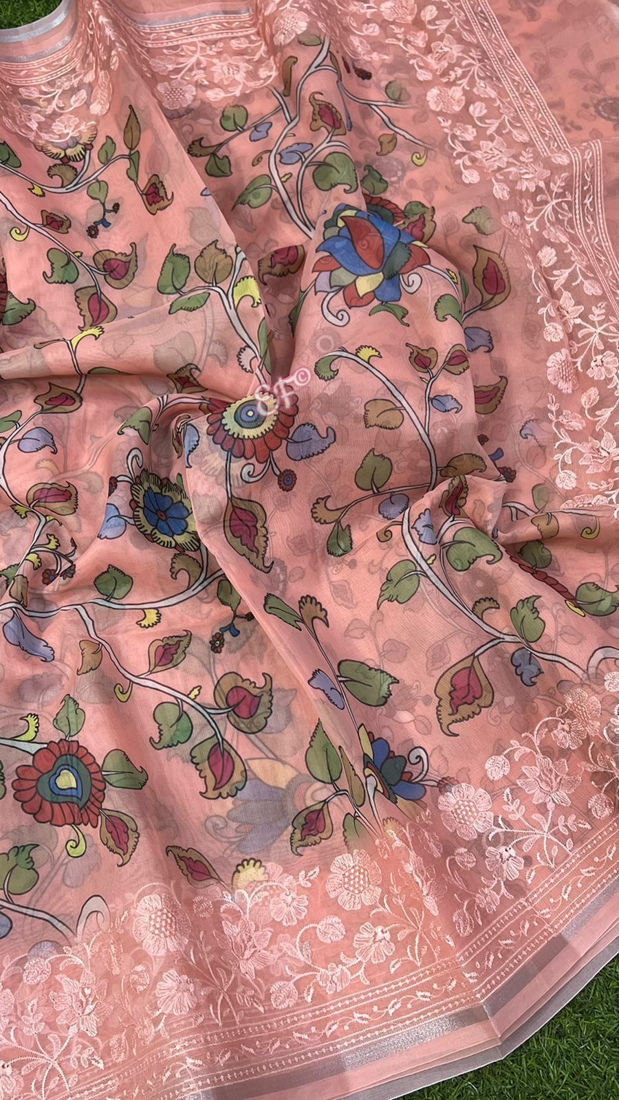 Beautiful Kalamkari Printed Organza Sarees