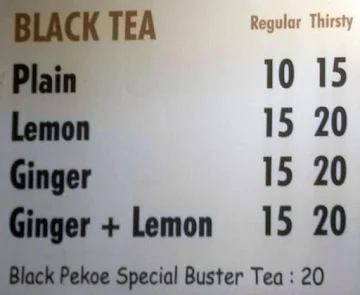 BlackPekoe Tea menu 