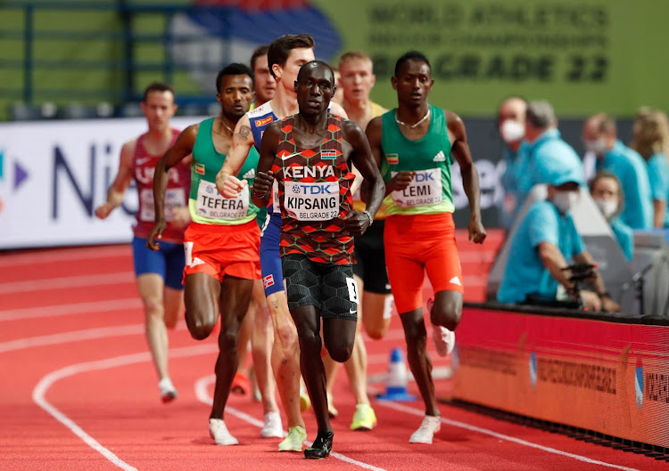 Abel Kipsang in action during the men's 1500m final in Belgrade on Sunday