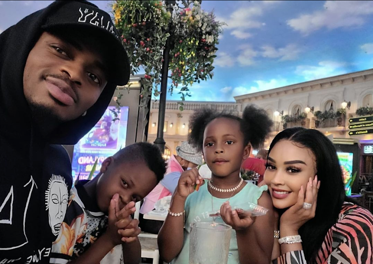 Diamond Platnumz, Zari Hassan and their two children Nillan and Tiffah