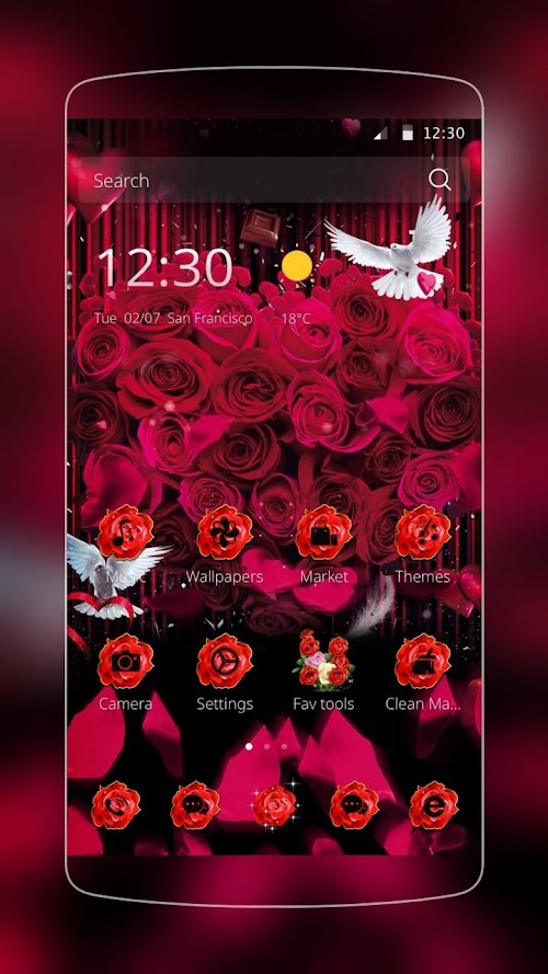 Android application Roses White Pigeons screenshort