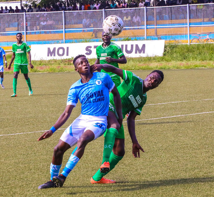 Kisumu All Stars' Alvin Ochieng in action during their last clash against Green Commandos at Moi Stadium, Kisumu .jpg