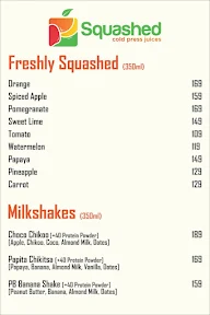 Squashed - Cold Press Juices menu 2