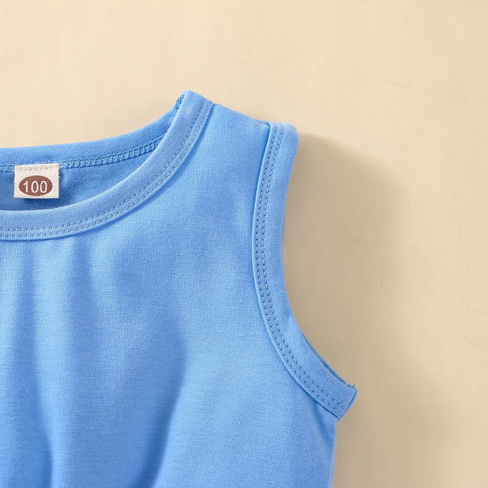 Meisjes zomer nieuw gestreept mouwloos pak Comfortabel en luchtig Ideaal voor warme dagen Perfect om in te spelen en te ravotten Koop nu!