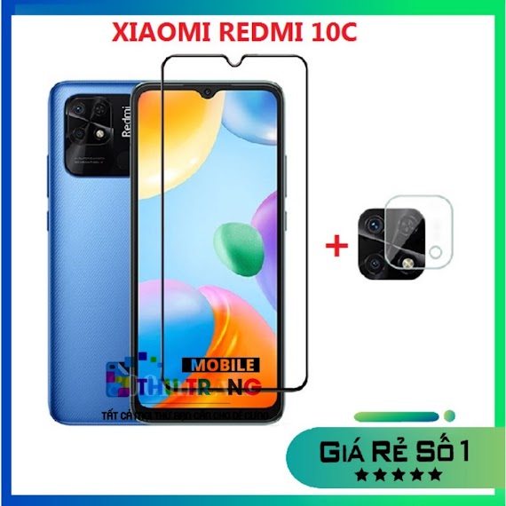 Combo Xiaomi Redmi 10C / Poco C40 Redmi 10A Kính Cường Lực Full Màn Hình + Dán Bảo Vệ Camera Chống Trầy Xước Bụi Bẩn