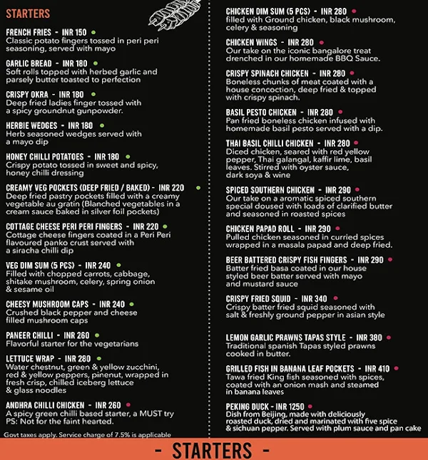 Lamb Chop Grill menu 