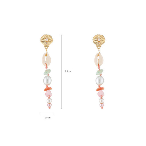 Title 4, Womens colored pearl shell handmade beaded nec...
