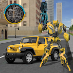 Gold Robot Car Transforme Futuristic Supercar Apk