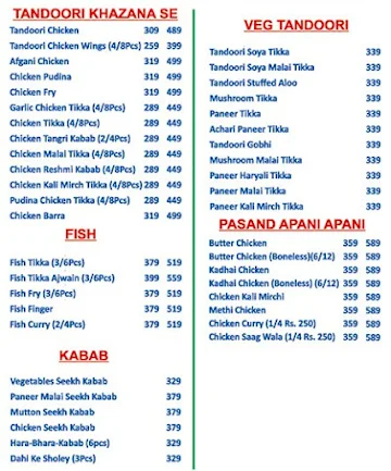 Raj 31 Delhi Foods Corner menu 