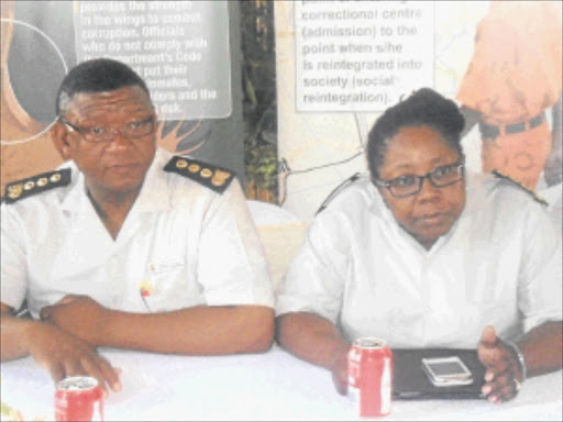 Nowhere to run: Correctional services regional commissioner Alfred Tsetsane and chief deputy commissioner Pumla Mathibela. PHOTO: BOITUMELO TSHEHLE