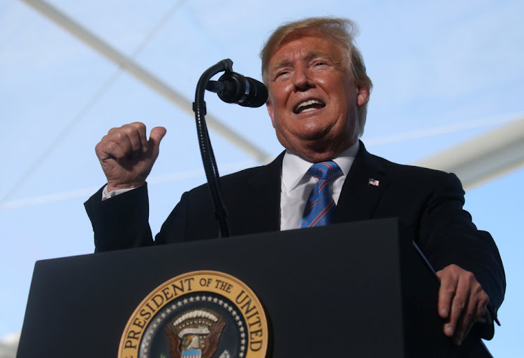 U.S. President Donald Trump speaks to workers at the Cameron LNG (Liquid Natural Gas) Export Facility in Hackberry, Louisiana, U.S., May 14, 2019.