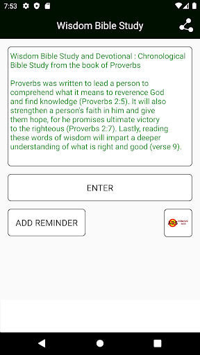 Screenshot Wisdom Bible Study - Proverbs