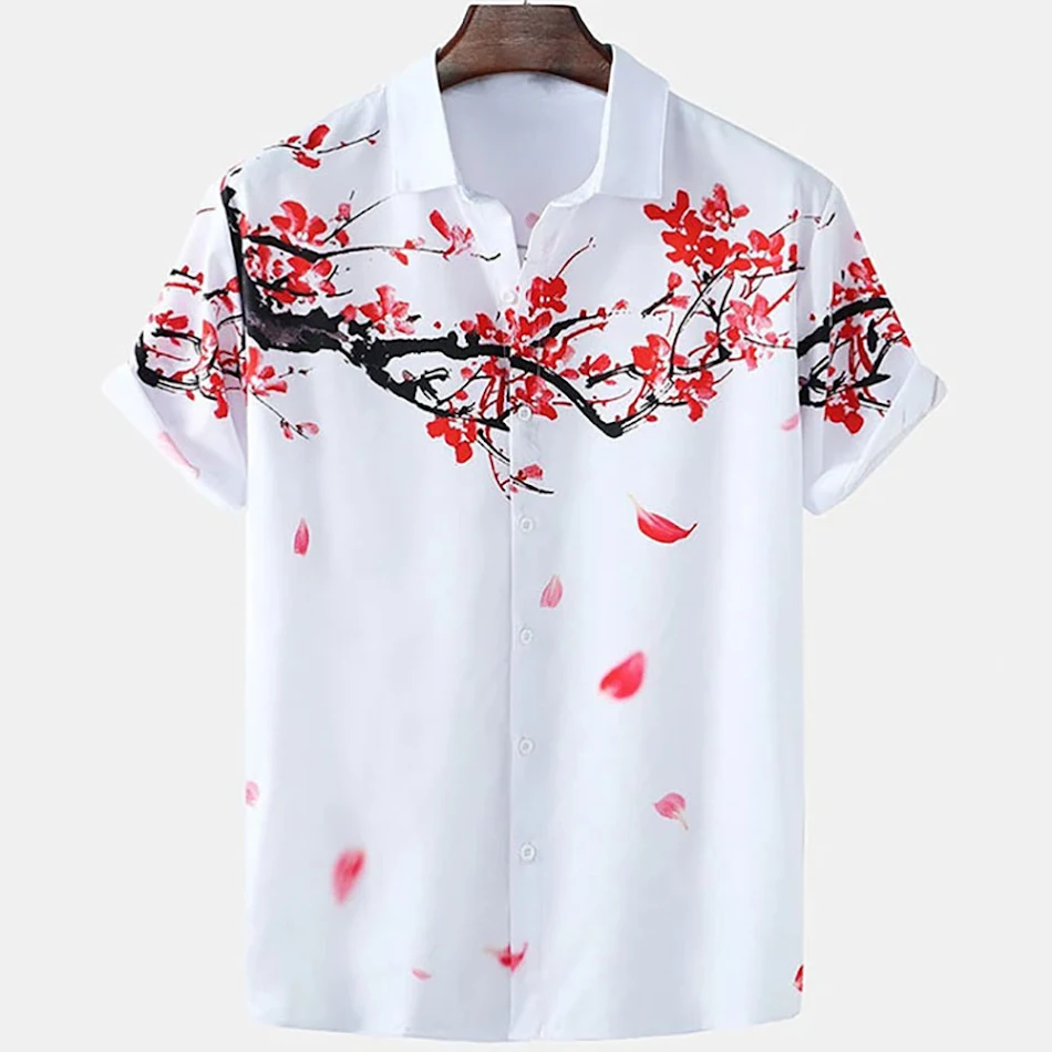 T-shirt homme été à manches courtes, imprimé motif végétal, casual et tendance. Vêtement de qualité supérieure, facile à assortir, pour un look moderne.