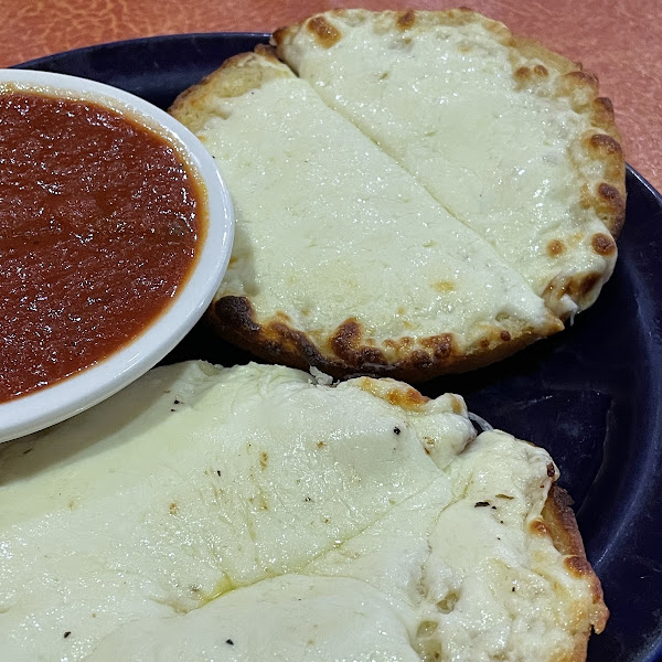 Cheesy garlic bread.