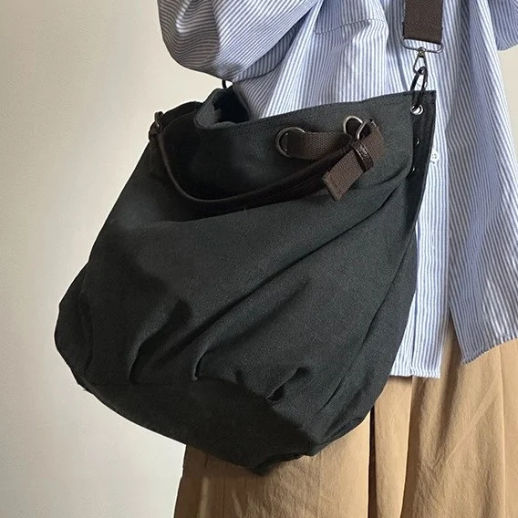 Japon tarzı retro büyük kapasiteli iş çantası, dayanıklı kanvas, ustalar için mükemmel, aletlerinizi ve ekipmanlarınızı rahatça taşıyın.