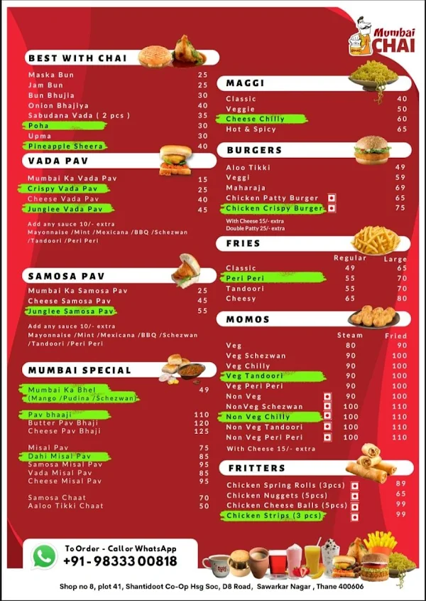 Mumbai Chai Thane menu 