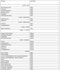 Bherunath Ice-Cream menu 1