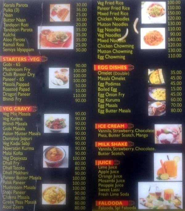 Hotel Khaja Empire menu 