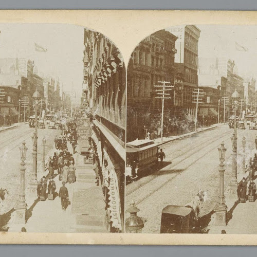 Gezicht op Broadway, New York, anonymous, 1879 - 1910 - Rijksmuseum