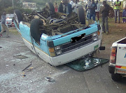 A taxi overturned in Newlands East in Durban on Wednesday morning. 
Photo: EMS