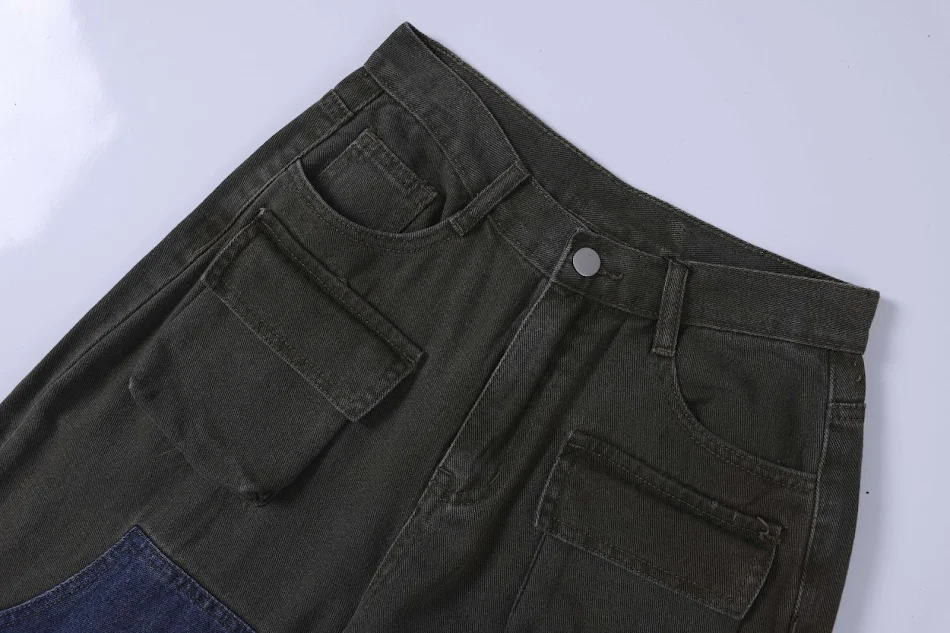 Erkek ve kadın unisex Amerikan tarzı yıpratılmış ağır sanayi düz rahat kot pantolon, dayanıklı, rahat ve şık, günlük kullanım için ideal.