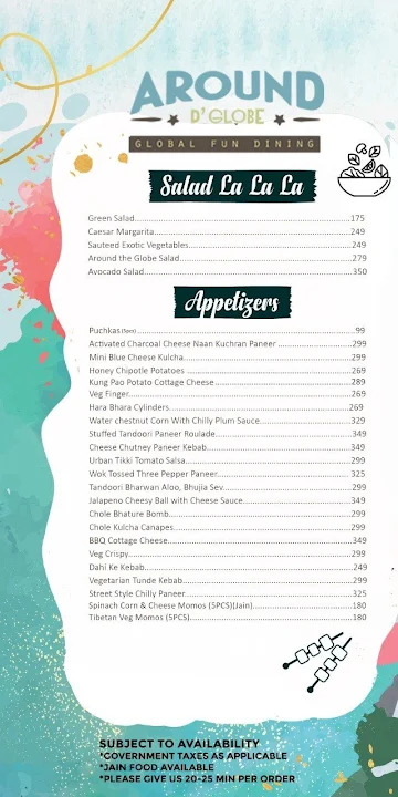 Around d' Globe menu 