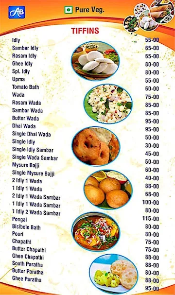 Arya Bhavan menu 